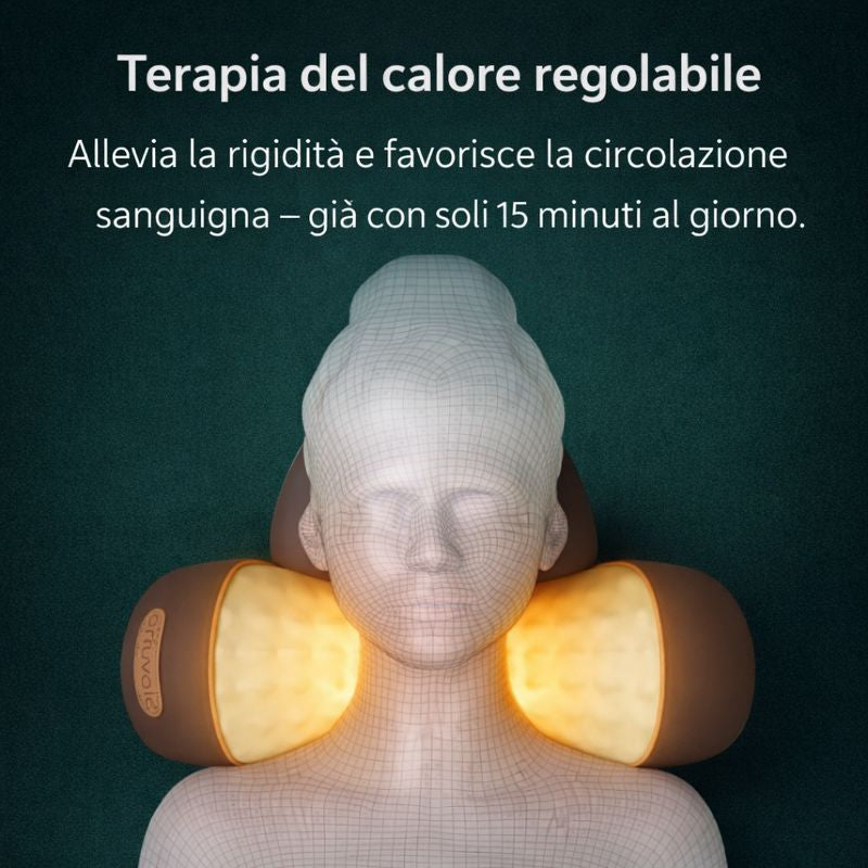 Posturea™ – Cuscino Massaggiante con Calore per Collo e Spalle