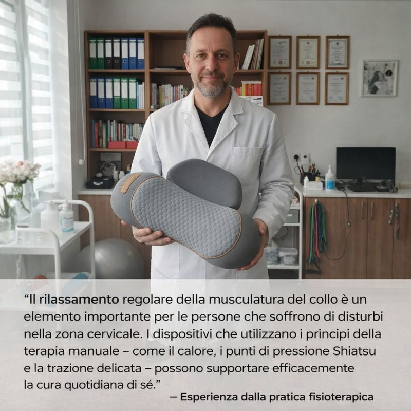 Posturea™ – Cuscino Massaggiante con Calore per Collo e Spalle